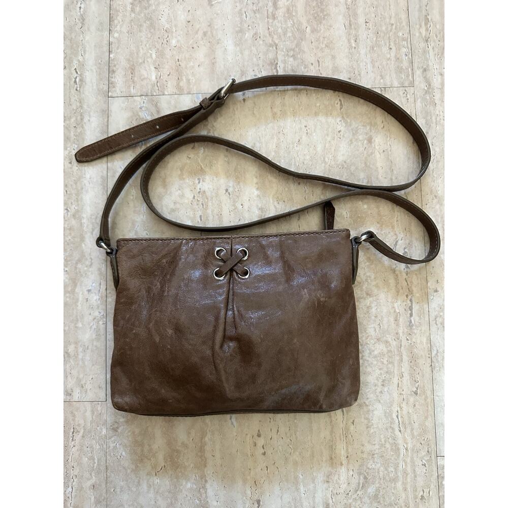 Cole Haan Genuine Leather Brown Crossbody Bag Purse